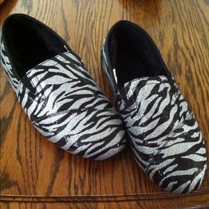 Zebra toms inspired slip on's