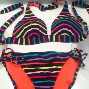 VS Neon Striped Bikini