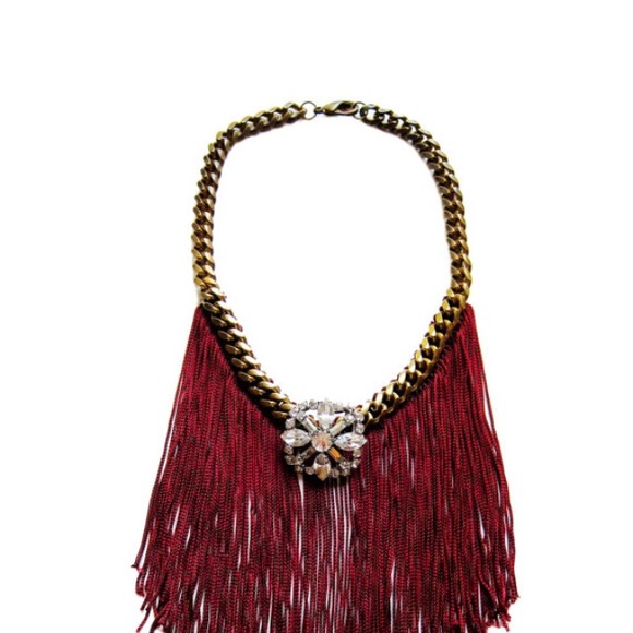 🎉3X HP🎉Swarovski &fringe glam statement necklace - Picture 2 of 4