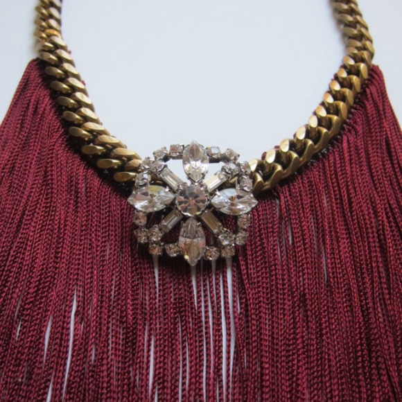 🎉3X HP🎉Swarovski &fringe glam statement necklace - Picture 4 of 4