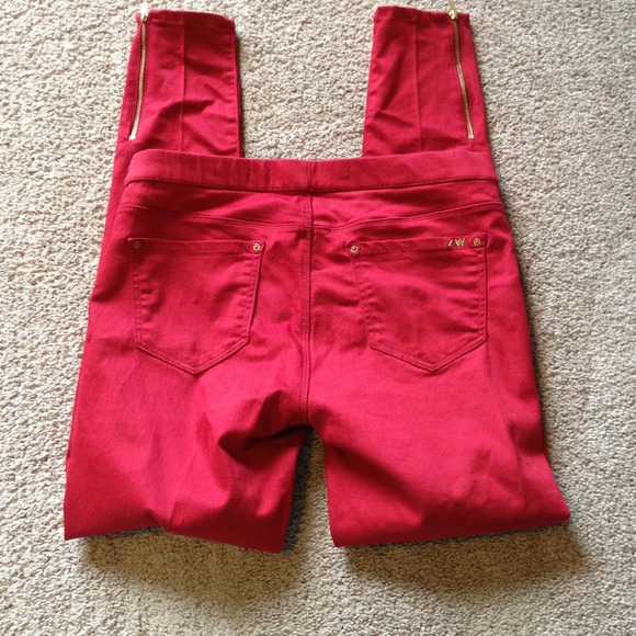Zara Denim - Reserved!!! Zara red legging.