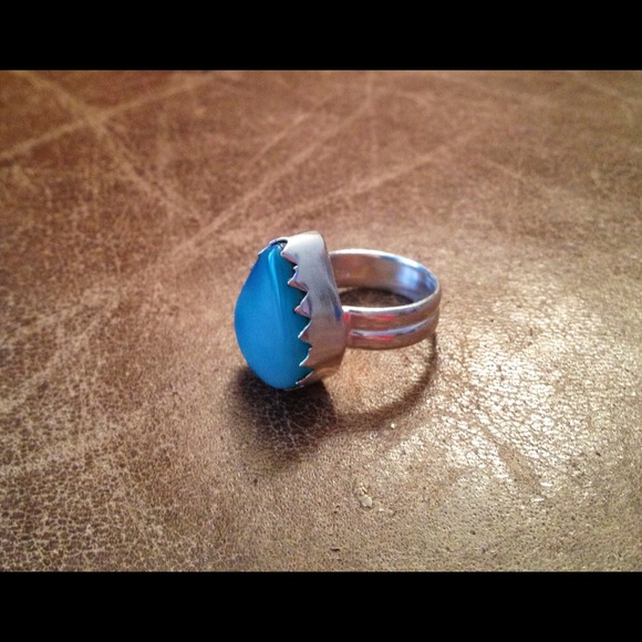 New😄sz 5.5 ice blue chalcedony 925 sterling ring - Picture 3 of 4