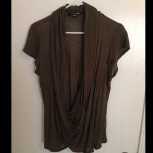 Forever 21 olive drape wrap shirt