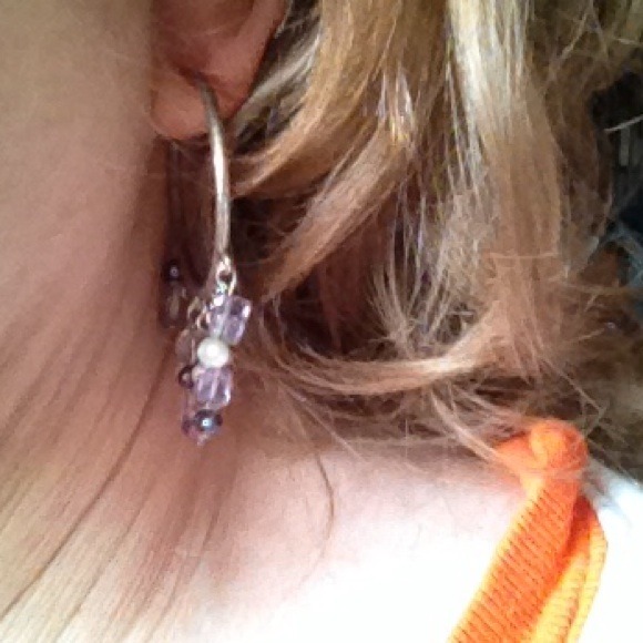 Beautiful purple stone earrings💜💜 - Picture 3 of 3