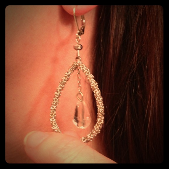 Silver and glass earrings
