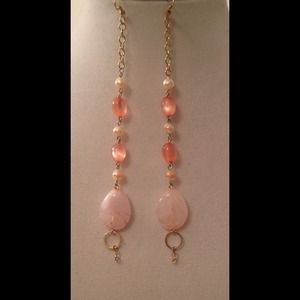 *Custom Designed*Peach Dangle Earrings