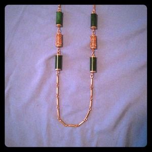 Vintage gold and emerald necklace