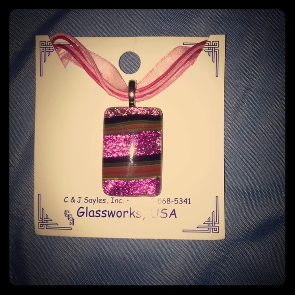 Handmade glass blown necklace