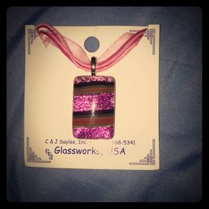 Handmade glass blown necklace