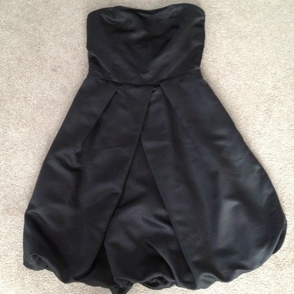 Black strapless bubble dress