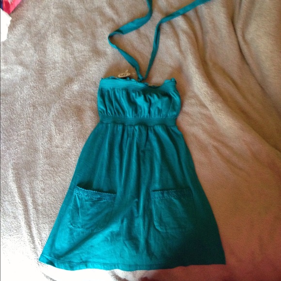 Teal halter top