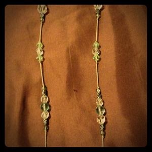 Green Crystal Lariat necklace