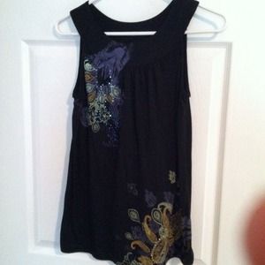 Express black tank with jewels & greys scrubs!