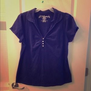 Navy blue polo and black capris marked bundled