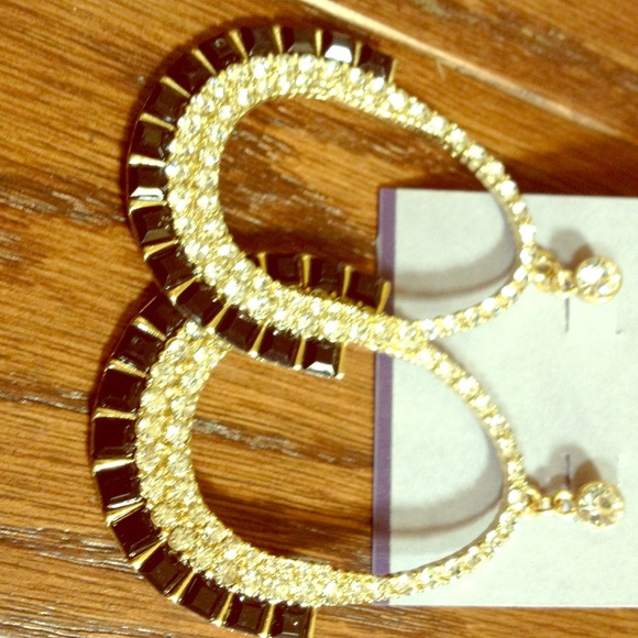 ** REDUCED  ** Oval black crystal earrings