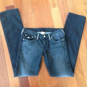 True Religion Black Jeans With Crystals