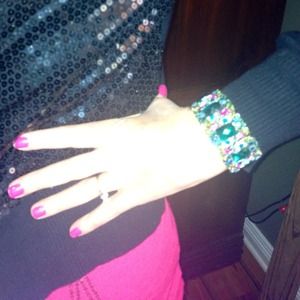Emerald jeweled cuff