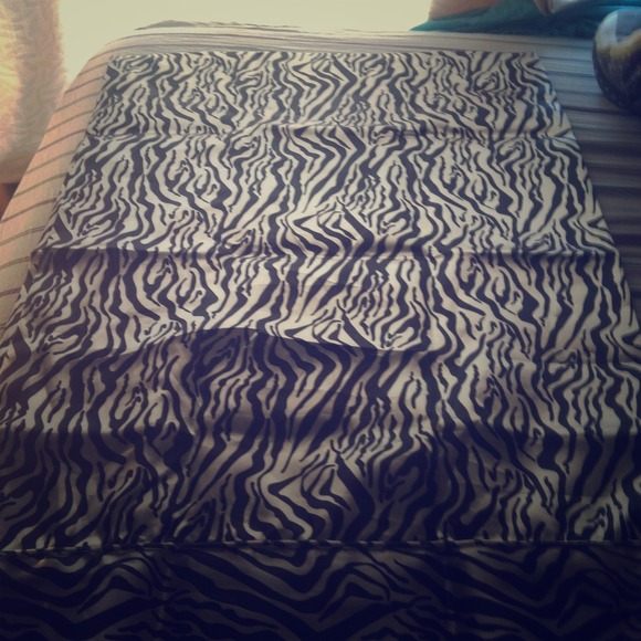 Zebra print satin pillow case.