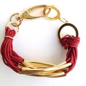 COTTON CORDED BRACELET- red and gold