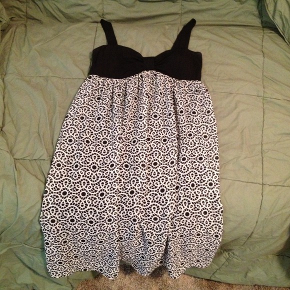 Black and white tank dress.