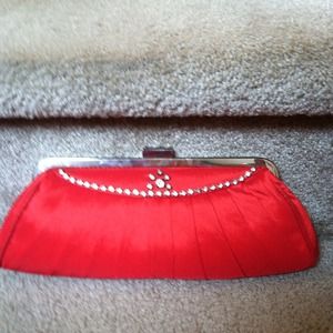 Red clutch purse