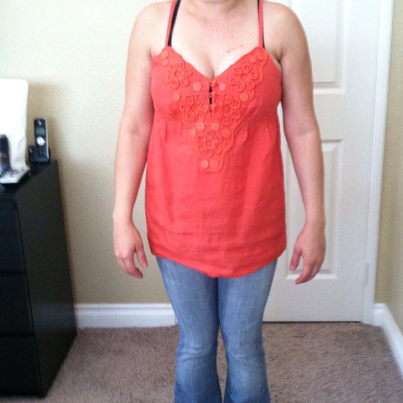 Linen orange  tank Miss Me