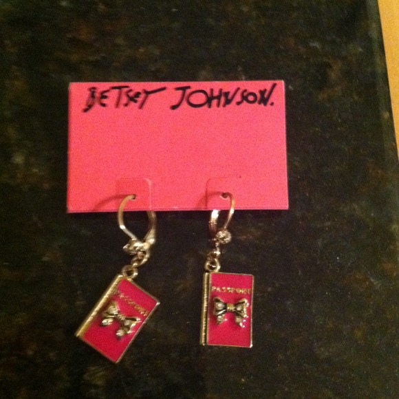 Betsy Johnson passport earrings