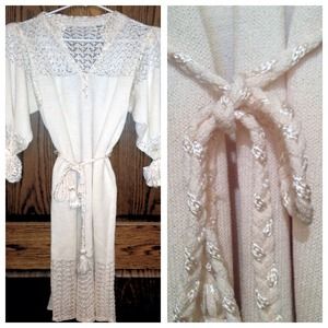 Reduced Moms Vintage Ivory Crochet Dress