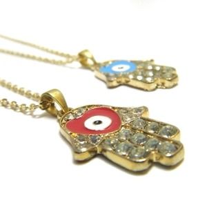 Hamsa Hand Evil Eye Necklace