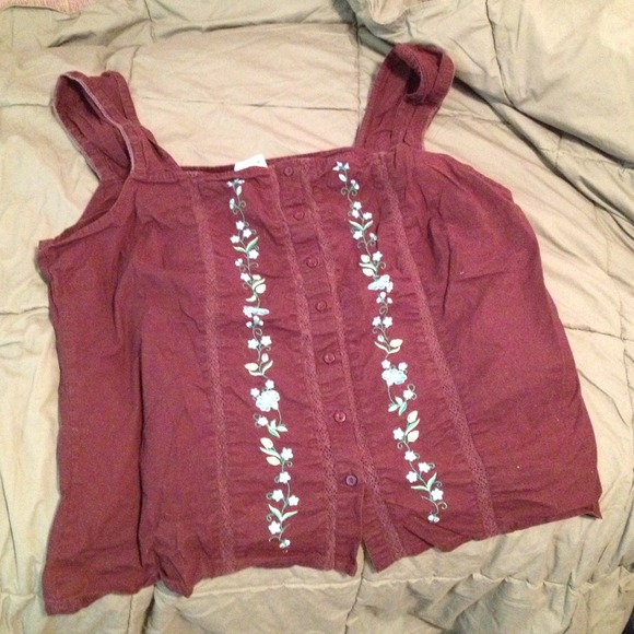 Brown button up tank!!