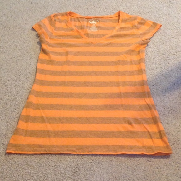 🐾SOLD BUNDLE🐾 OP orange & grey stripe top