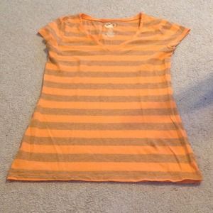 🐾SOLD BUNDLE🐾 OP orange & grey stripe top