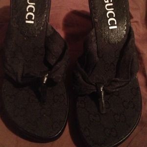Black G sandals