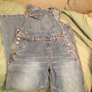Silver jeans overalls!!