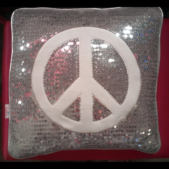 Justice® Sequined Peace Sign Pillow