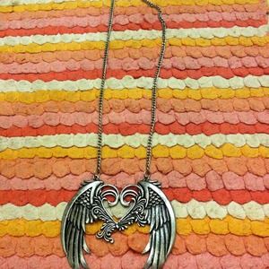 Heart with angel wings! Necklace!