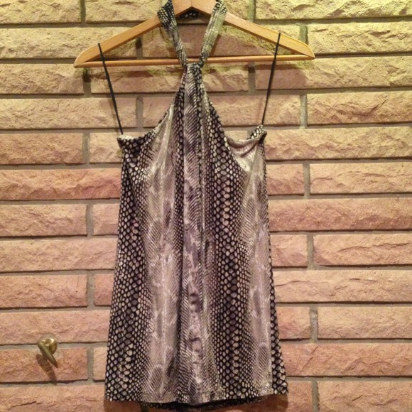 Express Snakeskin Halter Top
