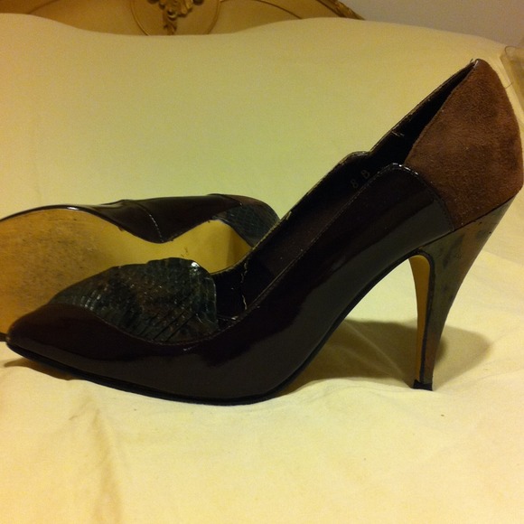 Jasmin Brown patten leather & Suede