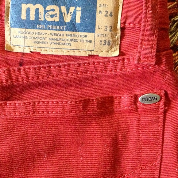 SOLD!!! MAVI Premium Denim Colored RED Flare Jeans - Picture 3 of 4