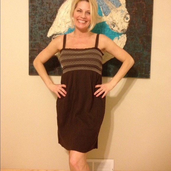 gap brown dress Off-Shoulder Long Sleeve Short Brown Party Dress Chocolate / Medium main image 0