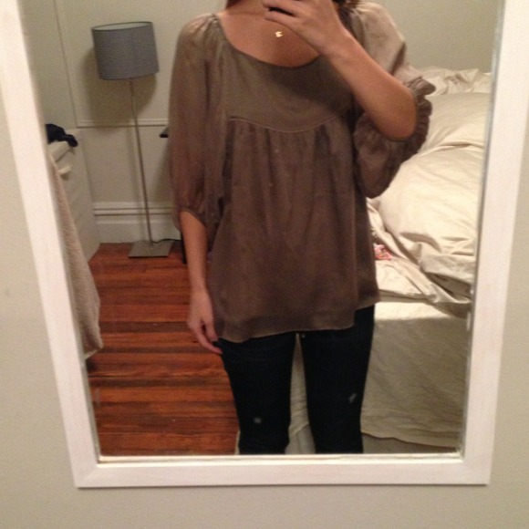 Zara olive green flowy top. Size small.