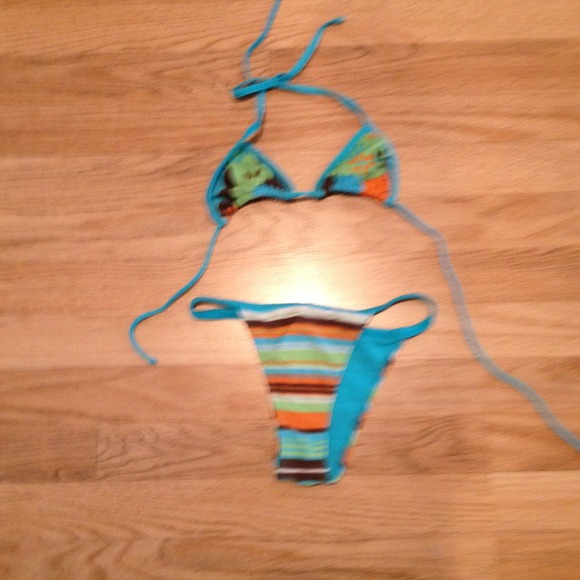 Very cute two piece Brazilian bathing suit.