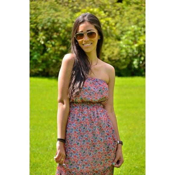 Floral Strapless Maxi Dress - Picture 2 of 3