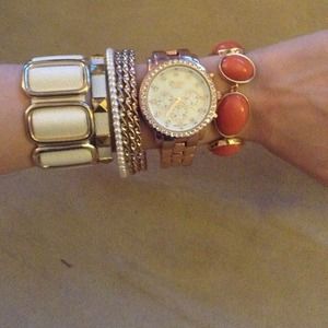 Rose Gold diamond-studded watch