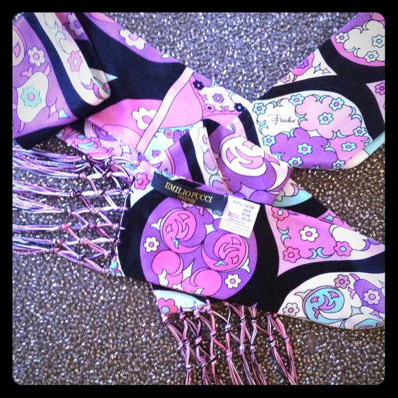 Boho glam auth SUPER LONG Pucci fringe scarf - Picture 1 of 3
