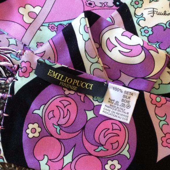 Boho glam auth SUPER LONG Pucci fringe scarf