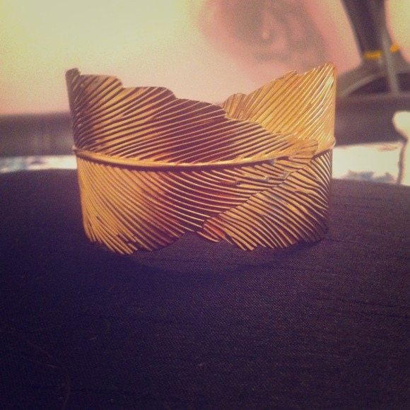 Gold plated feather cuff