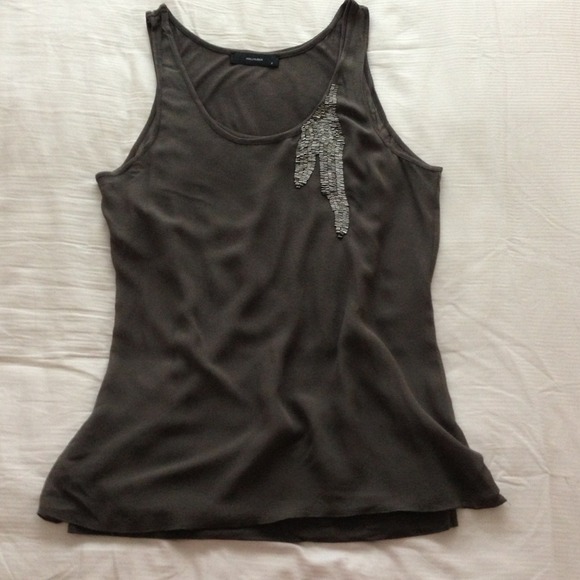 Charcoal chiffon tank, inner cami