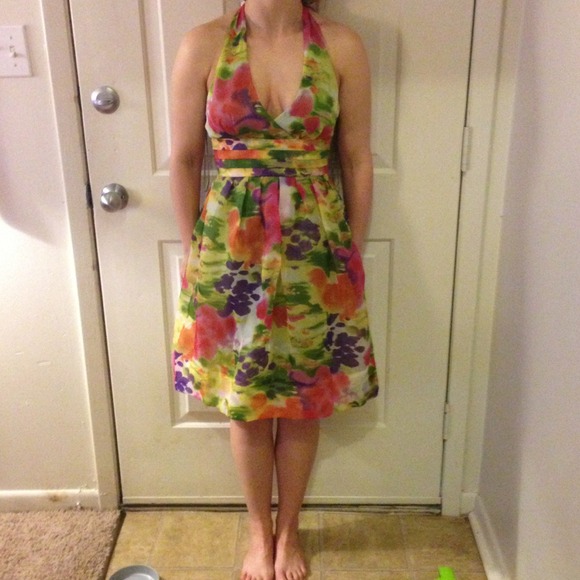 Knee length floral halter dress!!