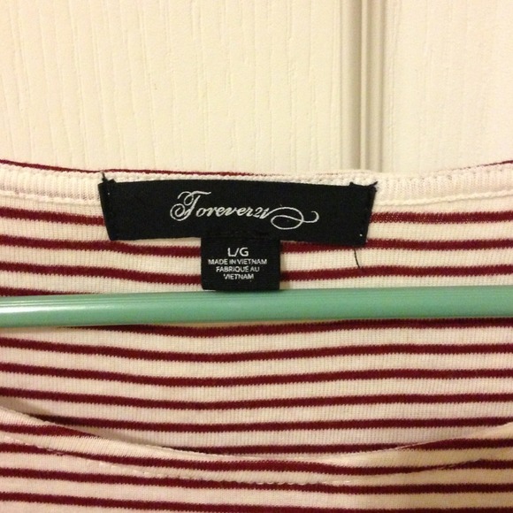 Red and white striped long sleeve shirt. - Picture 2 of 3